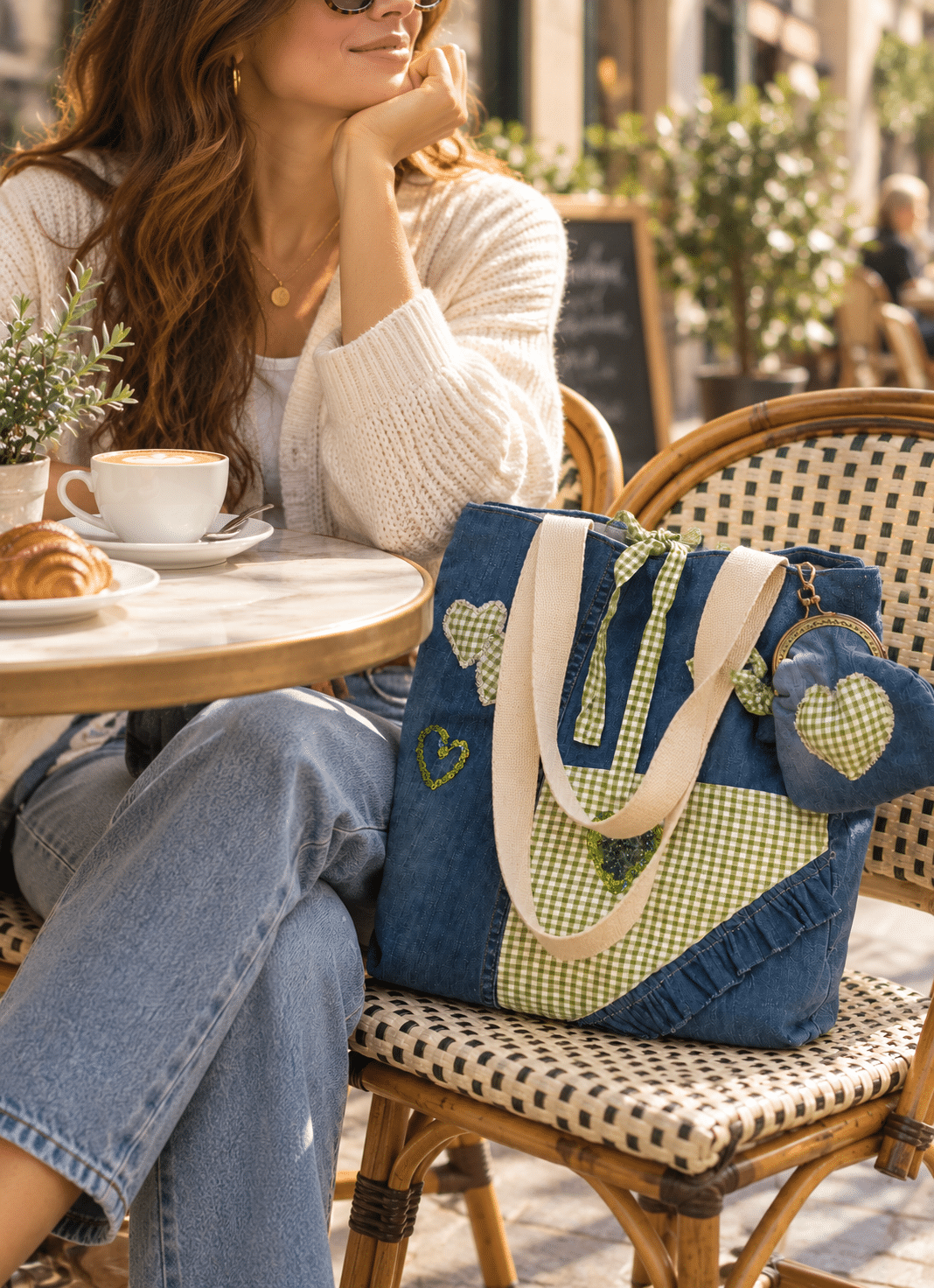 2.1.- Café soleado con bolso patchwork de mezclilla
